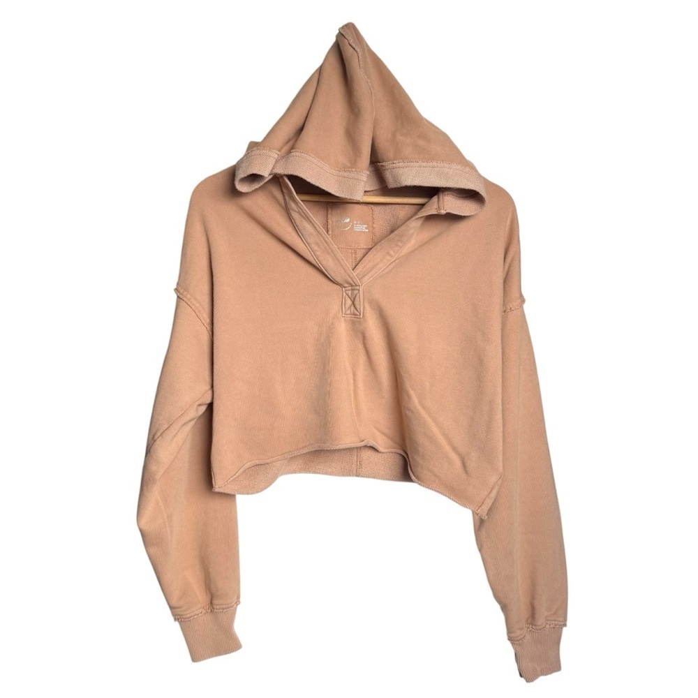 Aerie Cropped Hoodie As Seen On Abby From Ginny and Georgia Women Size XS Tan